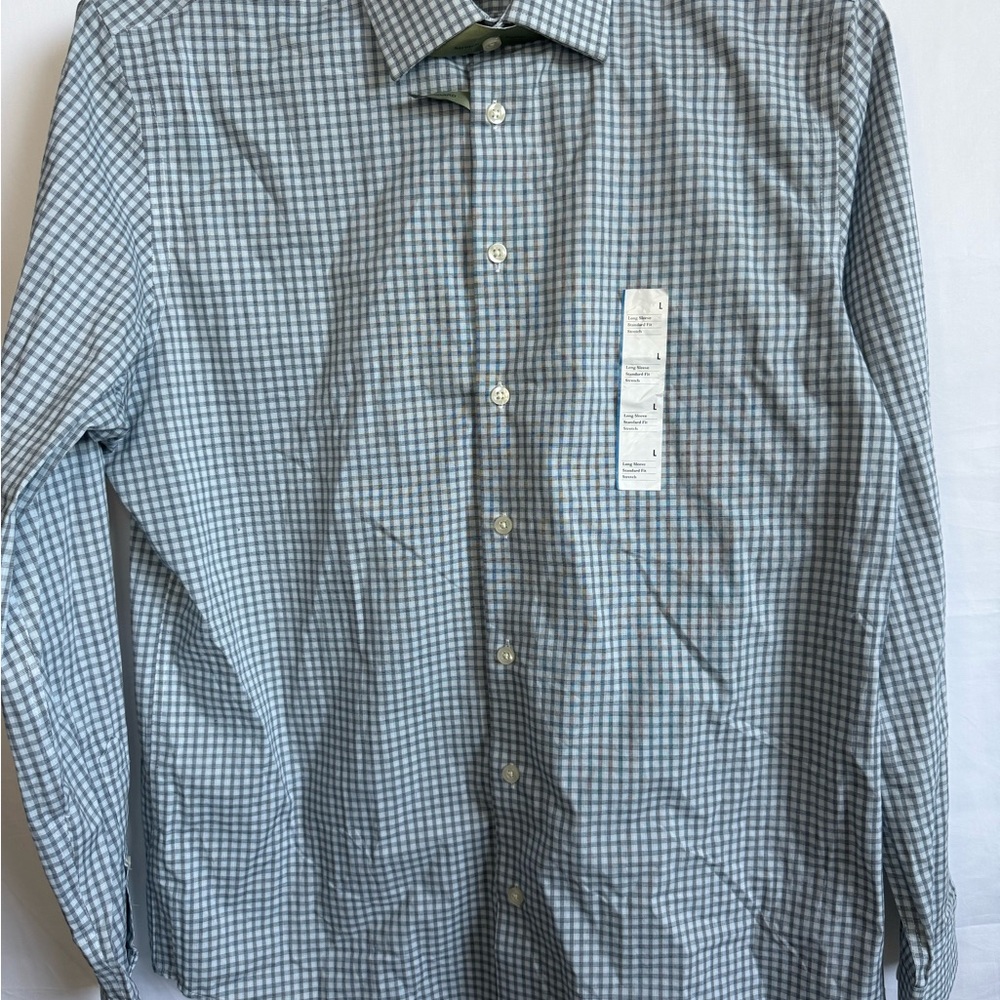 Goodfellow & Co Men's Plaid Shirt - Blue and White